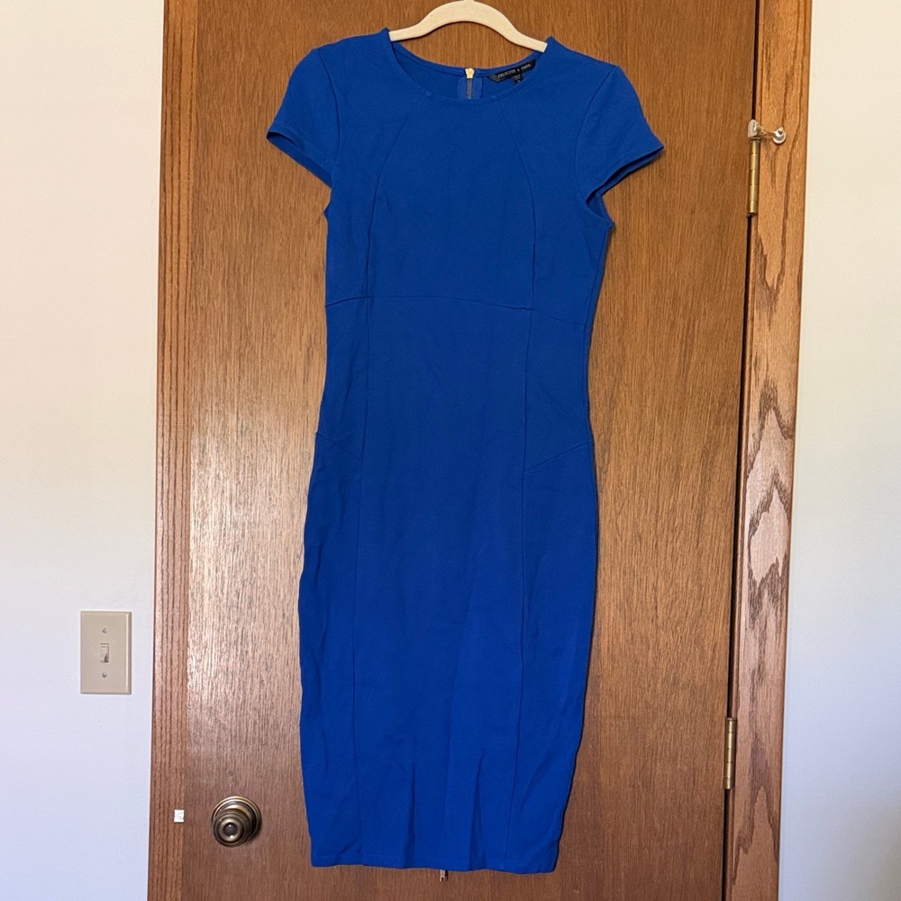 Felicity & Coco Sleek Midi Sheath Dress in Cobalt Blue